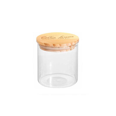 Frasco de vidrio tapa de madera Coffea diversa