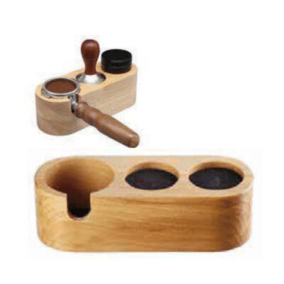 Base de madera para porta ltro, tamper y distribudor