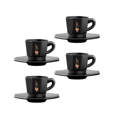 Set de 4 tazas espresso cerámica negro