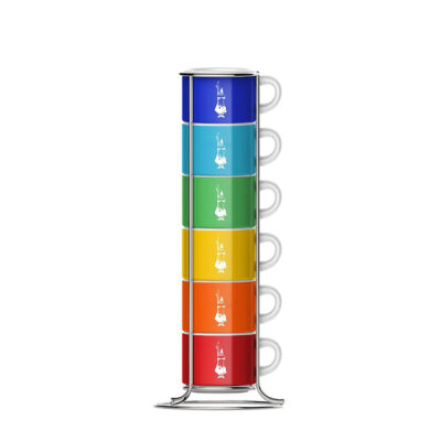 Set de 6 tazas espresso apilable colorida
