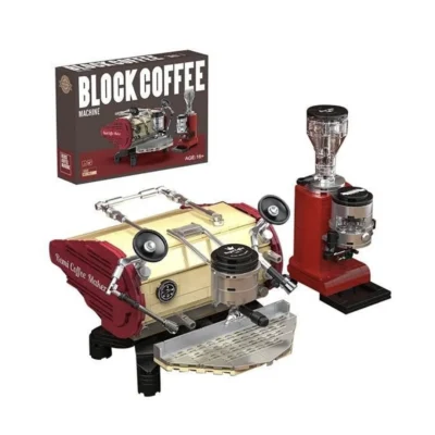 Set Maquina de espresso y molino rojo