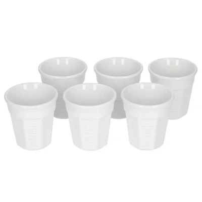 Set 6 Bicchierini octagonal blanca