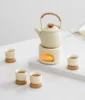 Set de té estilo japonés Infusor + Servidor Asa Tejida + Calentador + 4 Tazas con sus Bases BARISTA DNA